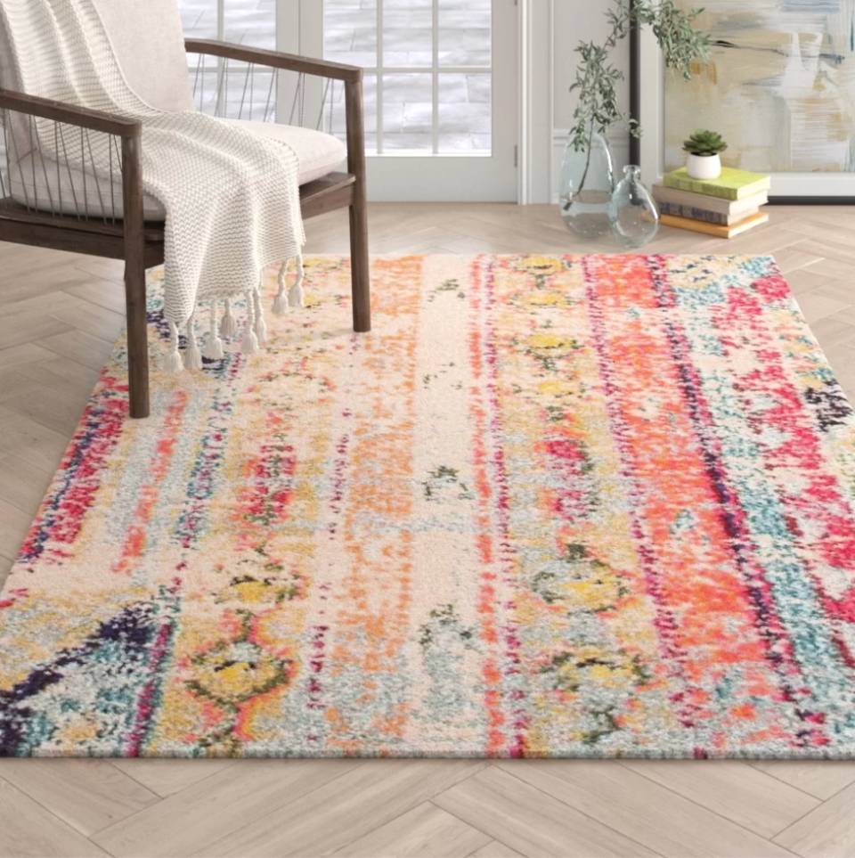 Mistana Newburyport Orange/Blue/Pink Area Rug