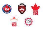 Proposed logos for Canada's 150th birthday are shown in a handout photo. The logos are getting decidedly mixed reviews from the first Canadians to see them. THE CANADIAN PRESS/HO-Canadian Heritage