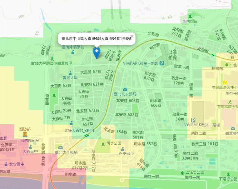 事故地點為土壤液化低潛勢區。（圖／翻攝經濟部中央地質調查所）