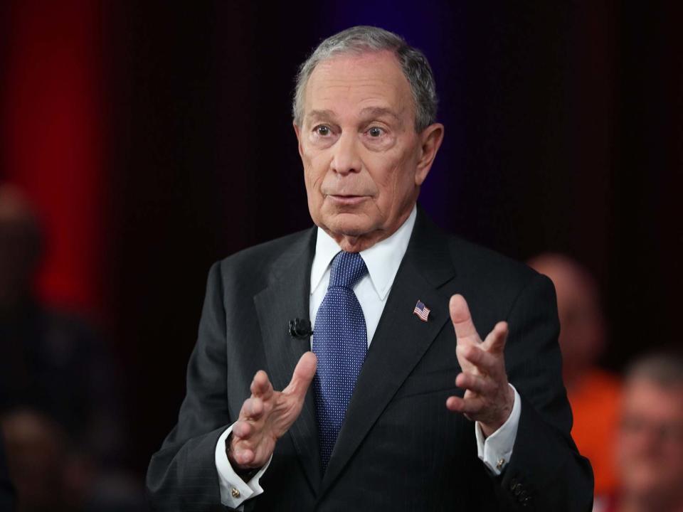 Democratic presidential candidate, former New York City mayor Mike Bloomberg speaks during a Fox News town hall: Getty Images