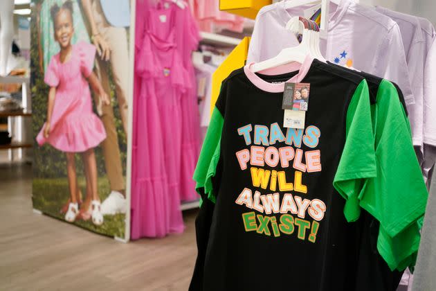 Pride month merchandise is displayed at the front of a Target store in Hackensack, New Jersey, on Wednesday, May 24.