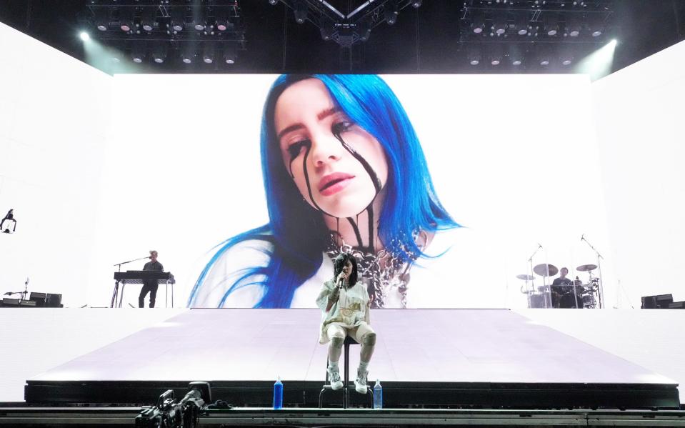 Billie Eilish performing at Coachella 2022