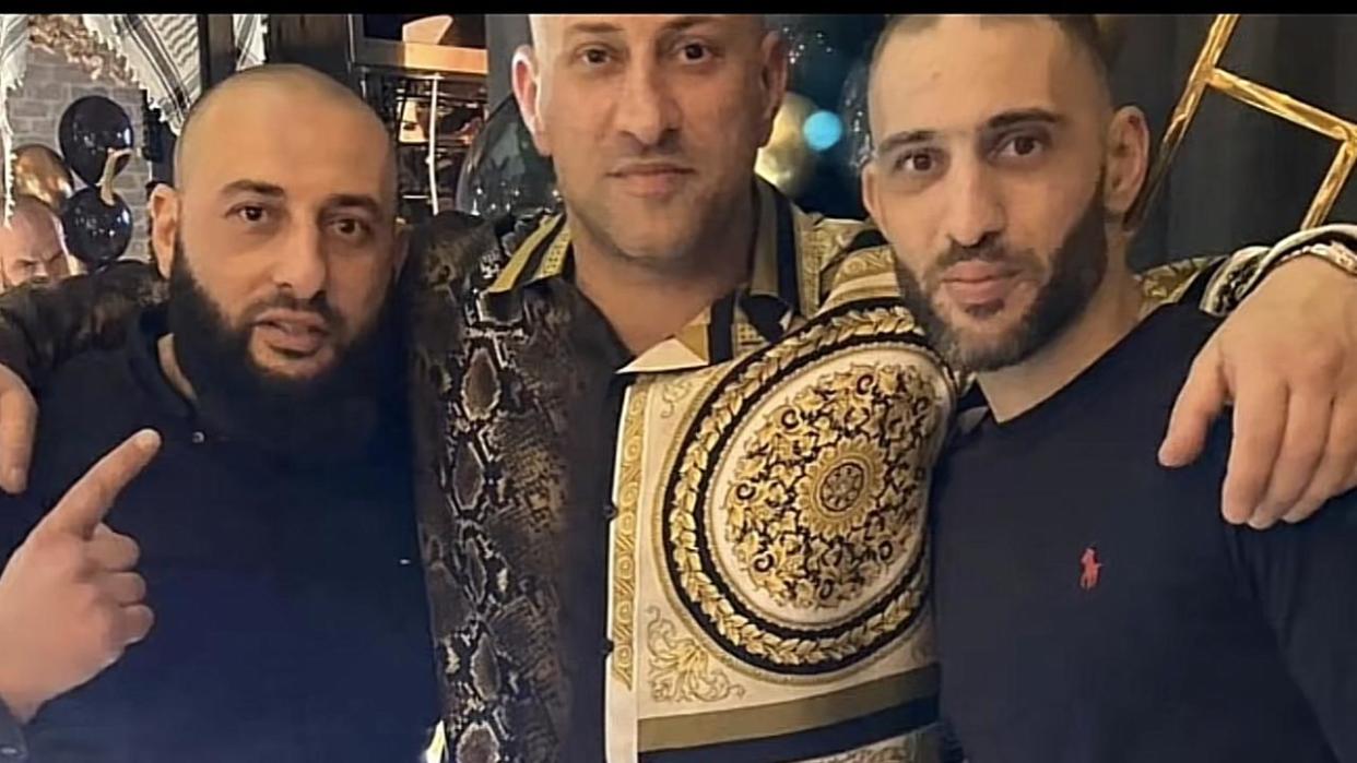 Former Comanchero bikie boss Tarek Zahed (centre) is awaiting sentencing in the NSW Supreme Court . Picture: Supplied.