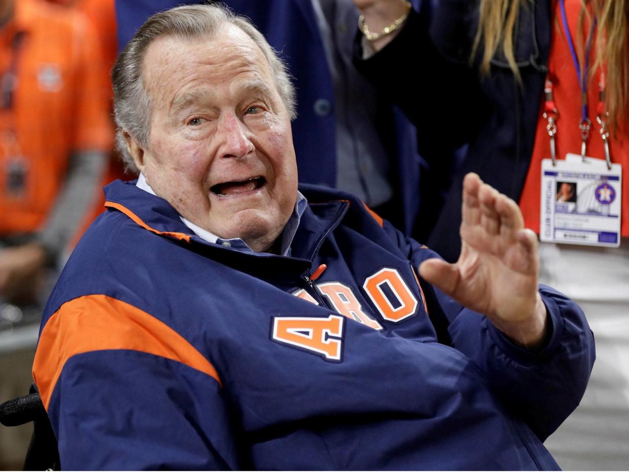 Former President George HW Bush, seen here during the World Series in Houston, Texas on October 29, 2017, has been accused of groping several women: REUTERS/David J. Phillip/Pool via USA TODAY Sports