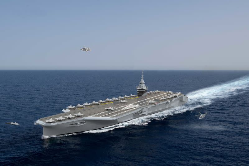 A handout image shows the 11th carrier-vessel in the French Navy designed by Naval Group