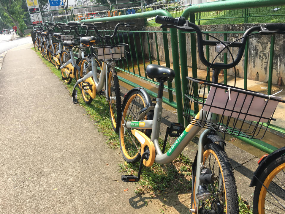 oBikes parked along Queens Road in July 2018. PHOTO: Dhany Osman/Yahoo News Singapore