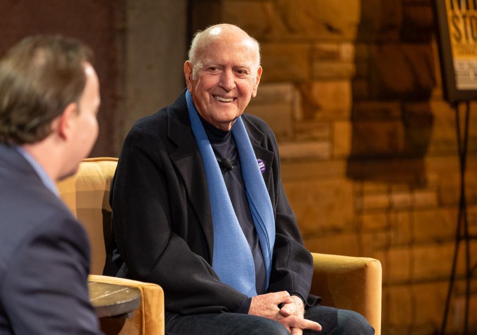 Mike Stoller, of composition and songwriting tandem Leiber and Stoller fame, in conversation at the Country Music Hall of Fame and Museum's Ford Theater, Dec. 3, 2023