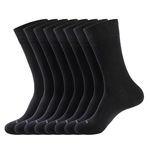 Solid Dress Socks Cotton 8 Pairs
