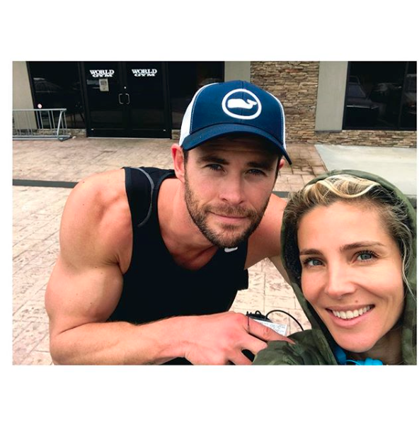 Chris and Elsa have been married for seven years, and play on-screen spouses in 12 Strong. Source: elsapataky/Instagram