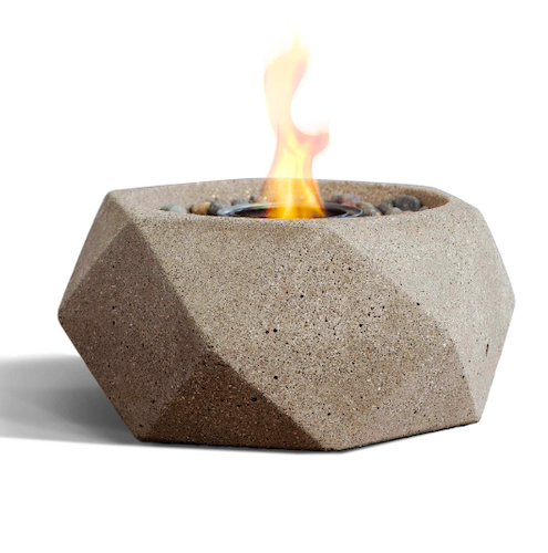 TerraFlame Geo Tabletop Fire Bowl, Mini Fire Pit