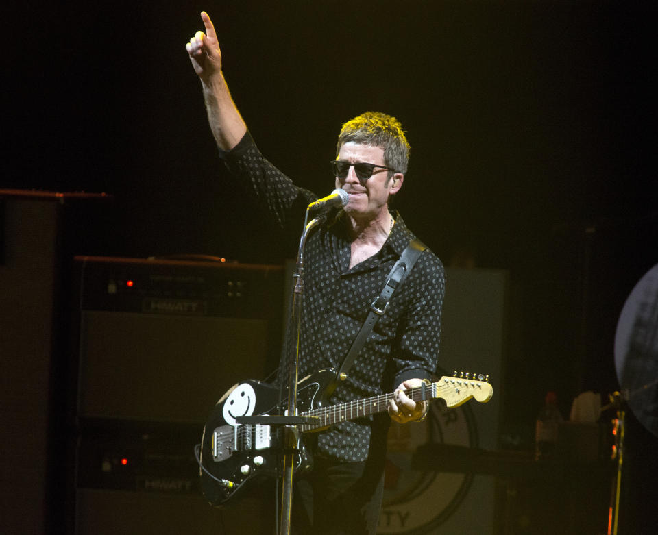 Noel Gallagher, formerly of the band Oasis, performs in concert with Noel Gallagher's High Flying Birds at the BB&T Pavilion on Thursday, Aug. 8, 2019, in Camden, N.J. (Photo by Owen Sweeney/Invision/AP)