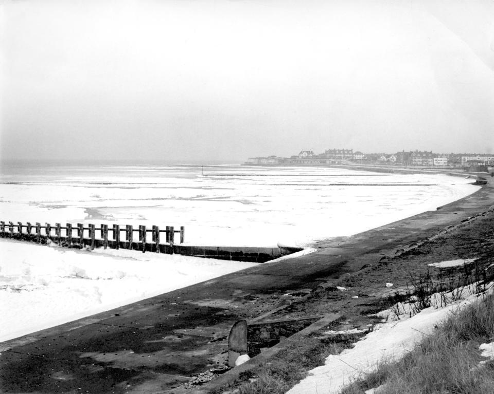 The weather was so cold parts of the sea froze over, like here at on the Kent coast. (PA)