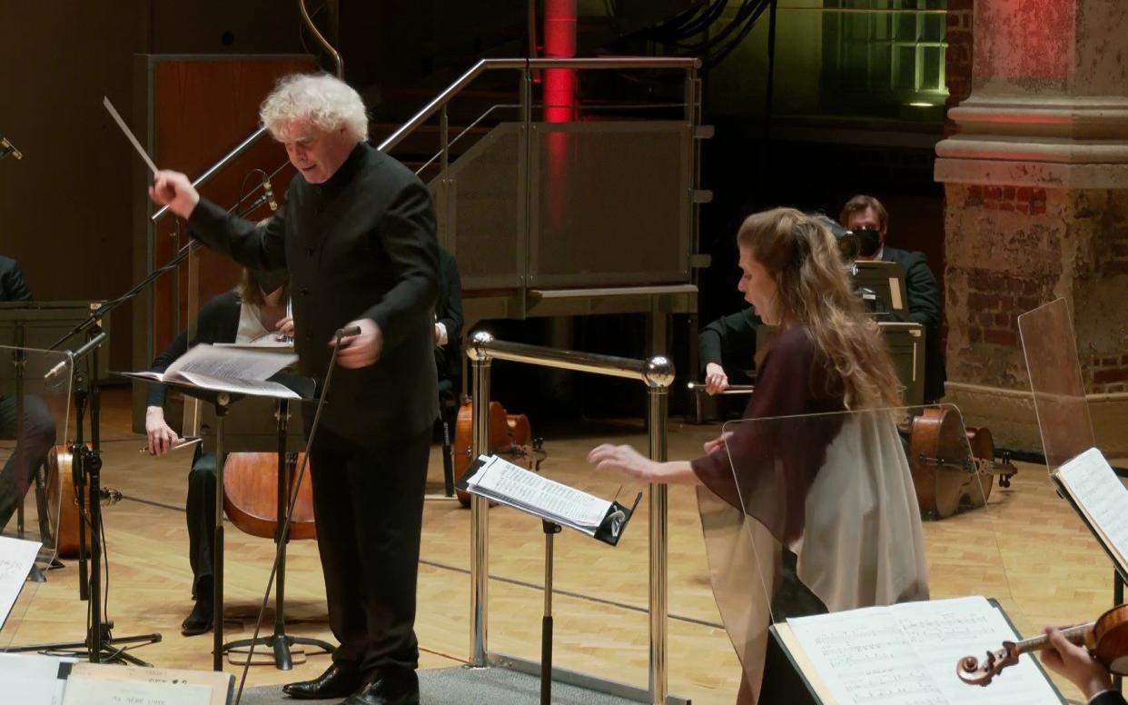 Sir Simon Rattle with soprano Barbara Hannigan