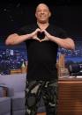 <p>Vin Diesel spreads love during his guest appearance on <em>The Tonight Show Starring Jimmy Fallon</em> on June 22 in N.Y.C.</p>