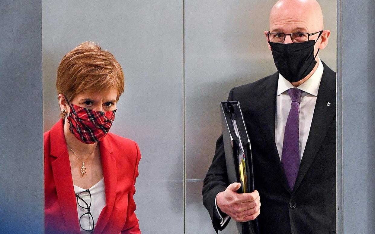 Nicola Sturgeon and her deputy, John Swinney - Getty Images Europe