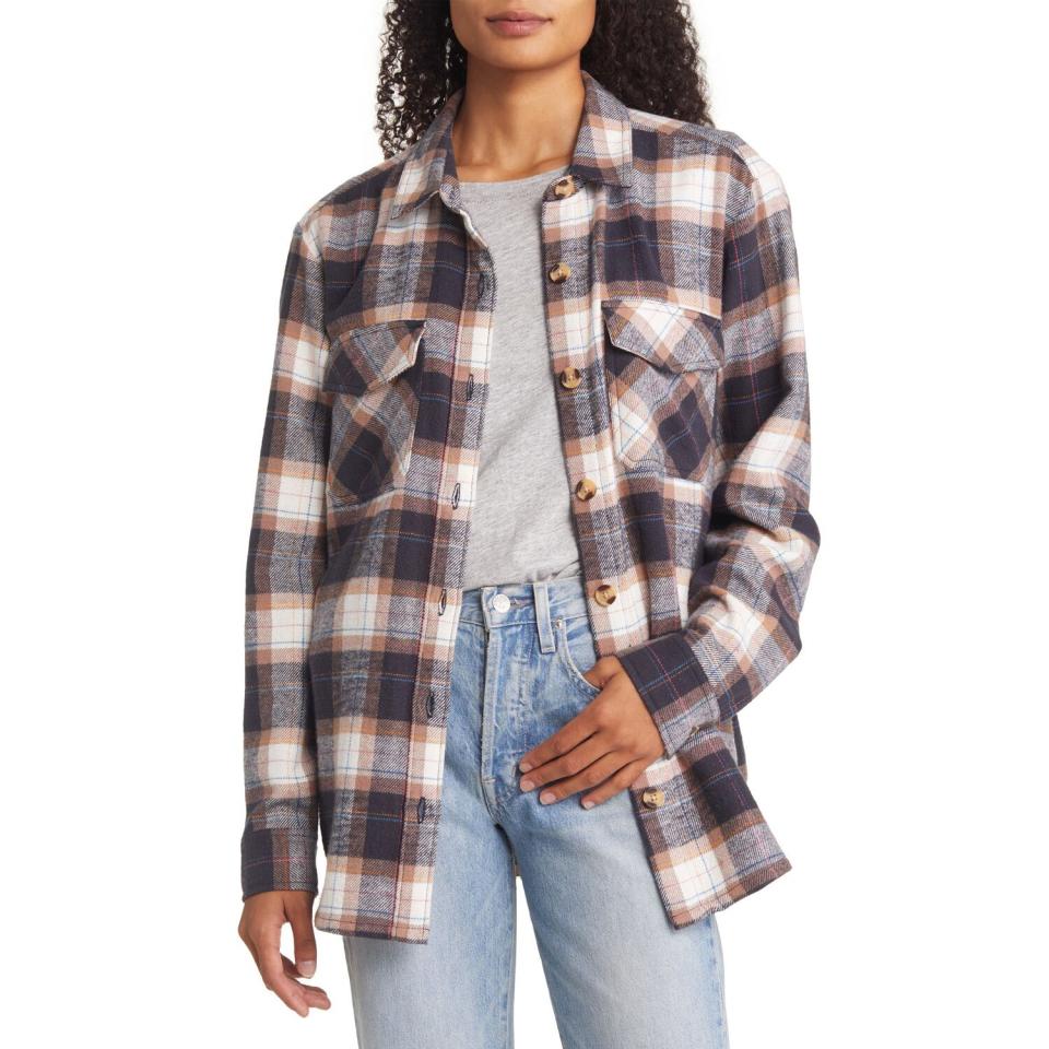 BEACHLUNCHLOUNGE Oversize Plaid Cotton Shirt