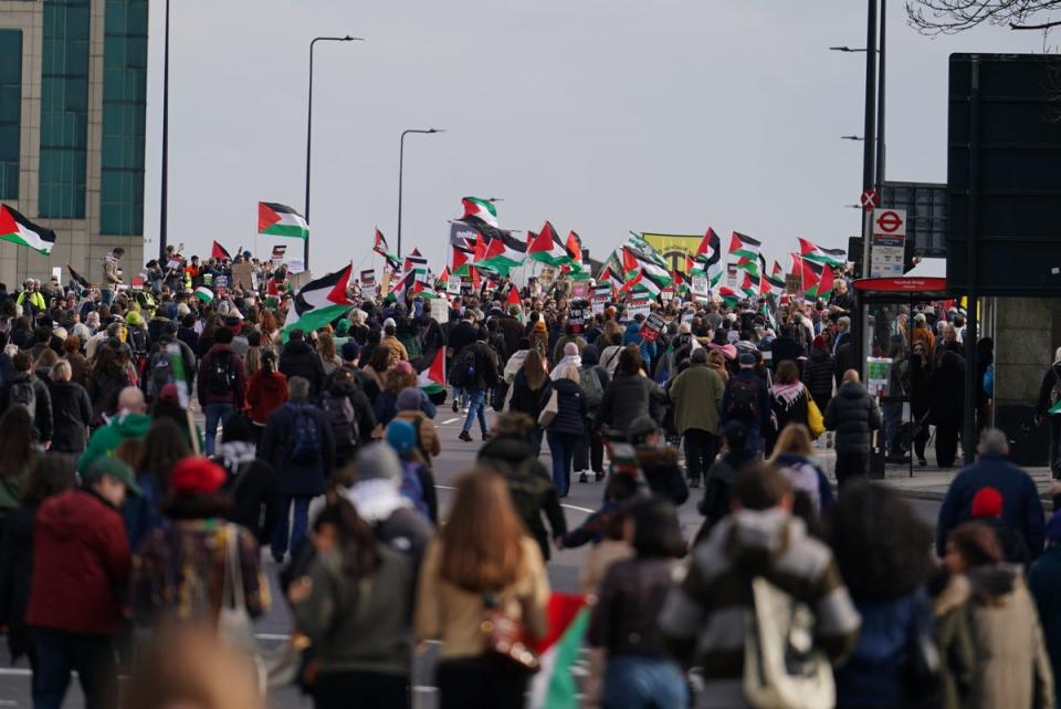 There have been multiple arrests at regular pro-Palestine marches in London since the conflict began (PA)