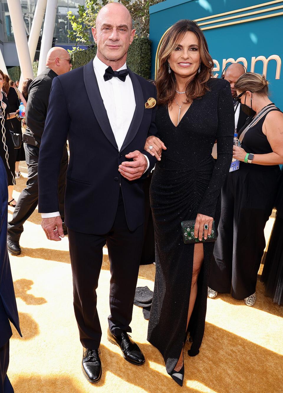 Christopher Meloni and Mariska Hargitay arrive to the 74th Annual Primetime Emmy Awards held at the Microsoft Theater on September 12, 2022.