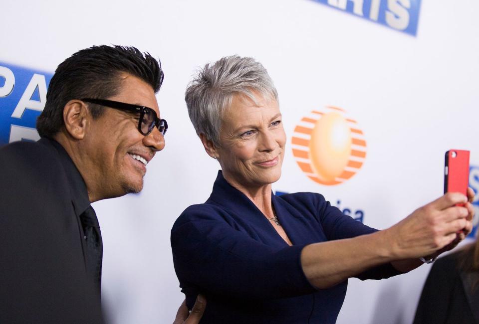 George Lopez and Jamie Lee Curtis