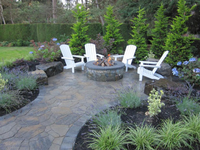 

<p>There’s nothing more calming than time spent by the fire. Place your fire pit off the beaten track for a secluded, serene gathering place that you can use day or night.</p>
<p>“></p></div><figcaption class=