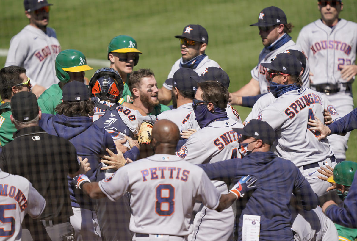 Bench-clearing confrontation over simmering Astros-Dodgers feud leads to  suspensions