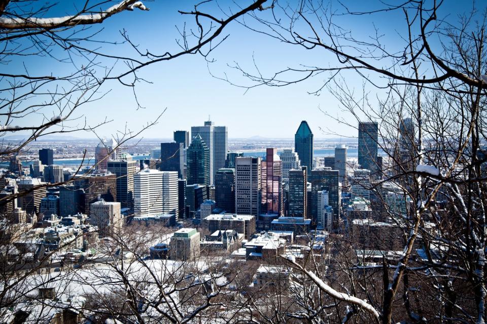 Montreal train ride during winter