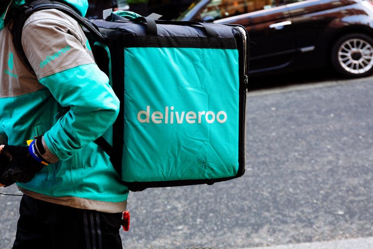 <span class="caption">Gig economy platforms like Deliveroo could pay higher National Insurance contributions.</span> <span class="attribution"><span class="source">Graphical_Bank / Shutterstock.com</span></span>
