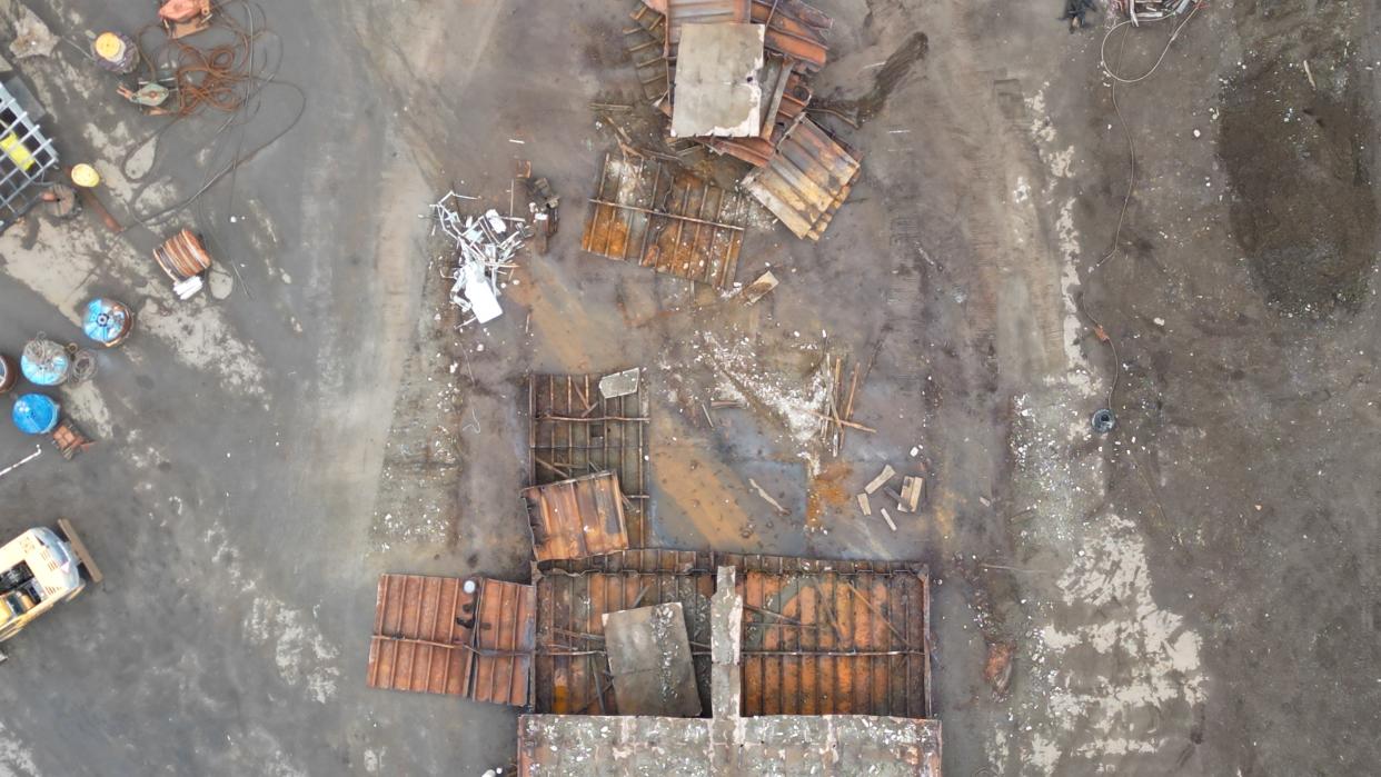 A barge torn up at DWR’s site on May 24, 2024. Submitted photo