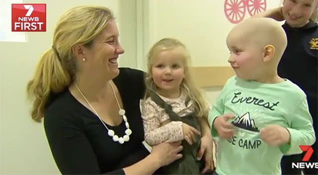 Two-year-old sister Emily is a perfect match for a bone marrow transplant. Source: 7 News