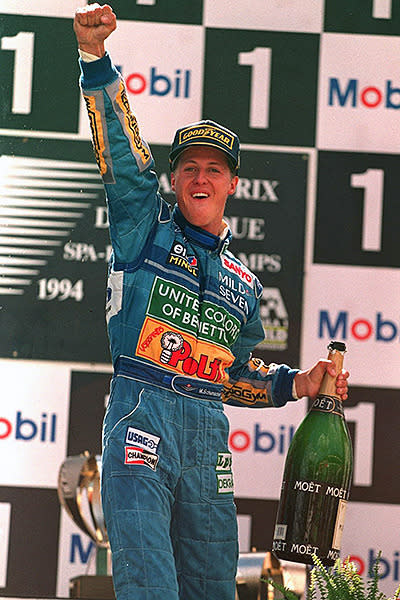 Schumacher repeated the dose in 1995, this time beating Hill by a massive 33 points to win his second world championship. The German won an incredible nine races during the season.