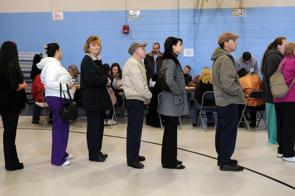 U.S. Citizens Head To The Polls To Vote In Presidential Election