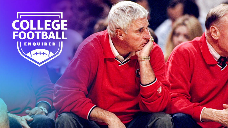 Former Indiana head Coach Bob Knight on the sideline vs DePaul
Jonathan Daniel /Allsport