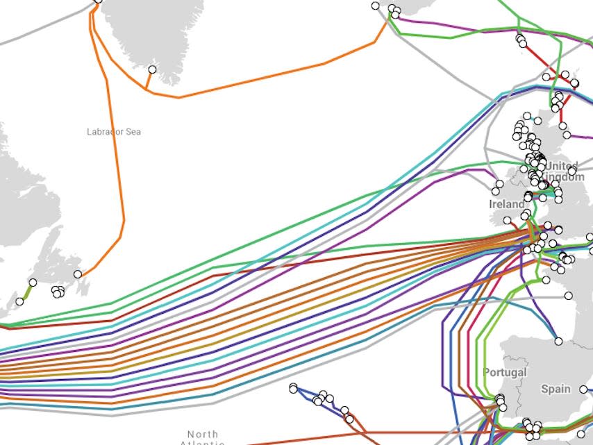 Ireland cable map