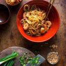 <p>Skip takeout and make these delicious, healthy dan dan noodles with a sesame-soy sauce, shrimp and peanuts in just 30 minutes. The Sichuan preserved vegetables add a bright pop of tangy, slightly fermented flavor. Look for them at an Asian market if you want the most authentic flavor or use more commonly available kimchi. <a href="https://www.eatingwell.com/recipe/251261/dan-dan-noodles-with-shrimp/" rel="nofollow noopener" target="_blank" data-ylk="slk:View Recipe" class="link rapid-noclick-resp">View Recipe</a></p>