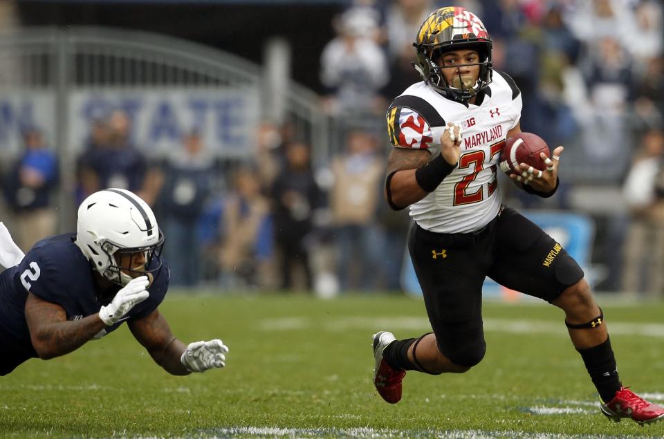 Lorenzo Harrison leads Maryland in rushing touchdowns. (AP Photo/Chris Knight)