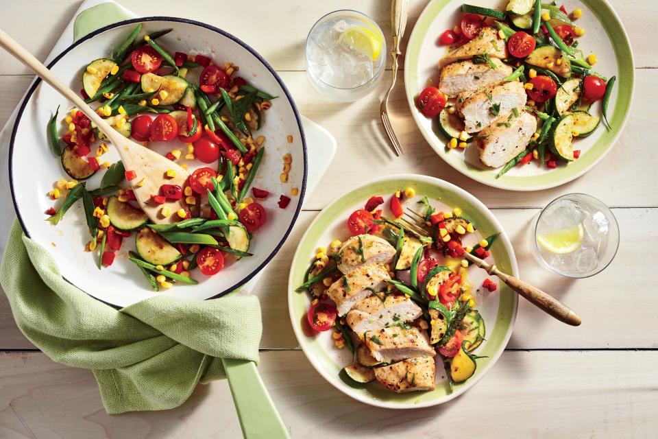 Chicken and Charred Succotash Salad