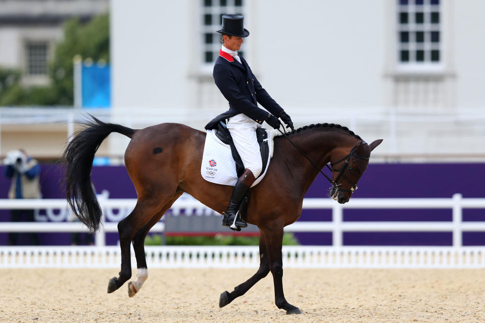 LONDON, ENGLAND - JULY 29: William Fox-Pitt of Great Britain riding Lionheart competes in the Dressage Equestrian event on Day 2 of the London 2012 Olympic Games at Greenwich Park on July 29, 2012 in London, England. (Photo by Alex Livesey/Getty Images)