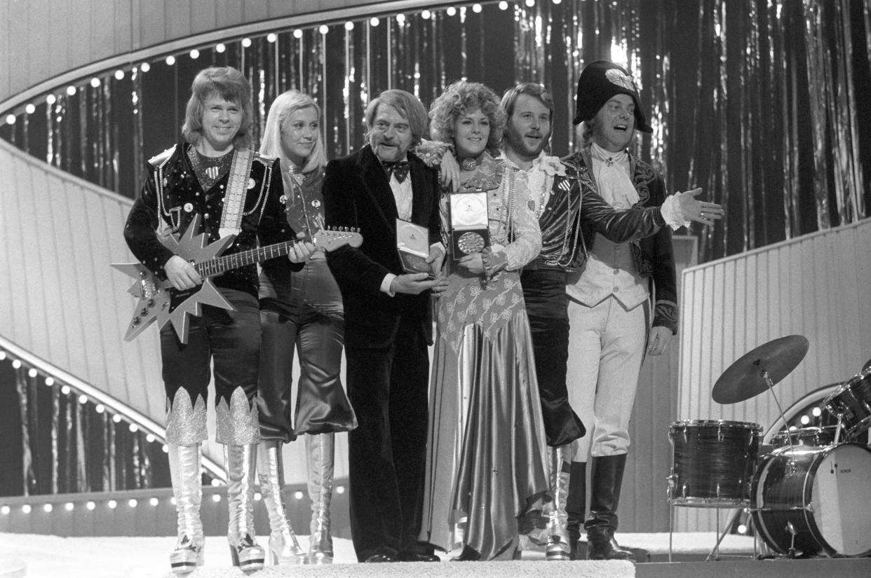 Abba at the Eurovision Song Contest in 1974 (PA)
