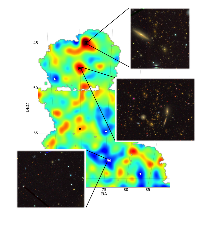 dark matter map with cutouts