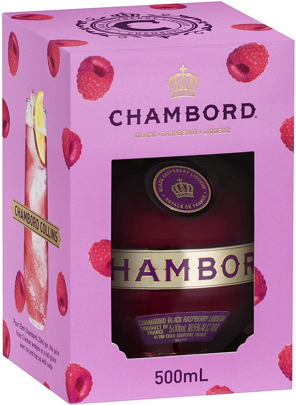 Chambord Black Raspberry Liqueur, 500 ml, $42. Photo: Amazon.