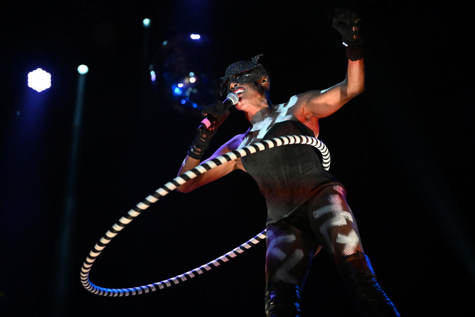 Grace Jones performs during Outloud @ WeHo Pride 2023 at West Hollywood Park on June 3, 2023 in West Hollywood, California.  (Photo: Sarah Morris/WireImage)