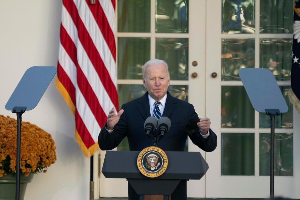 President Joe Biden celebrates the 74th anniversary of the National Thanksgiving Turkey presentation