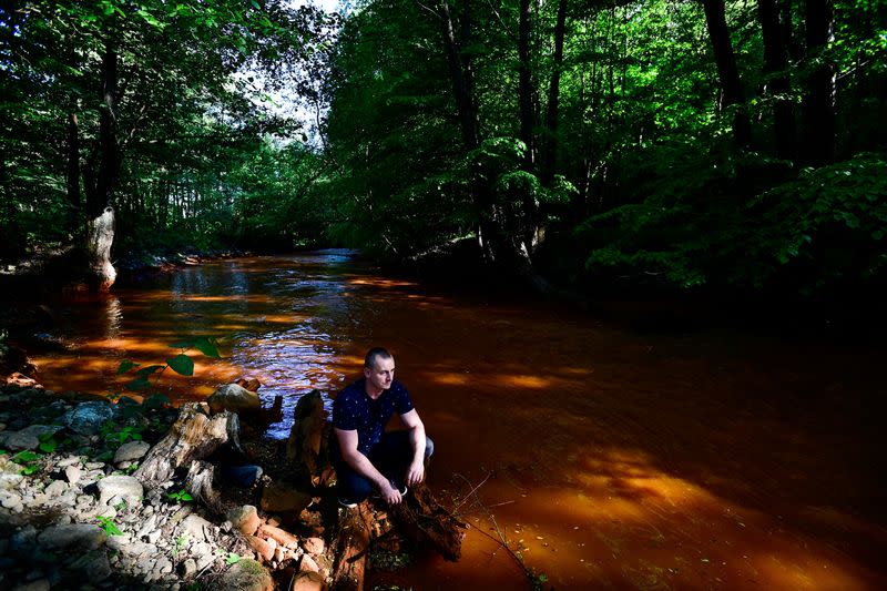 Slovak river turns orange from contamination