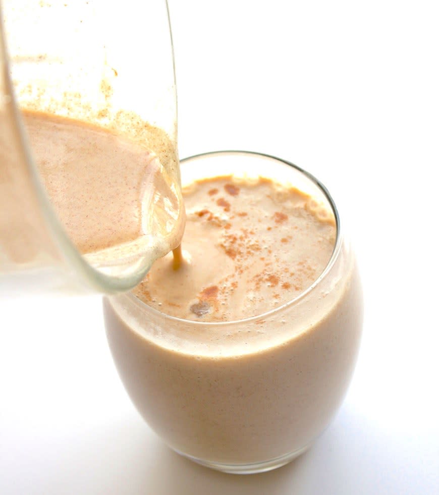 Cinnamon Roll Protein Smoothie from The Almond Eater