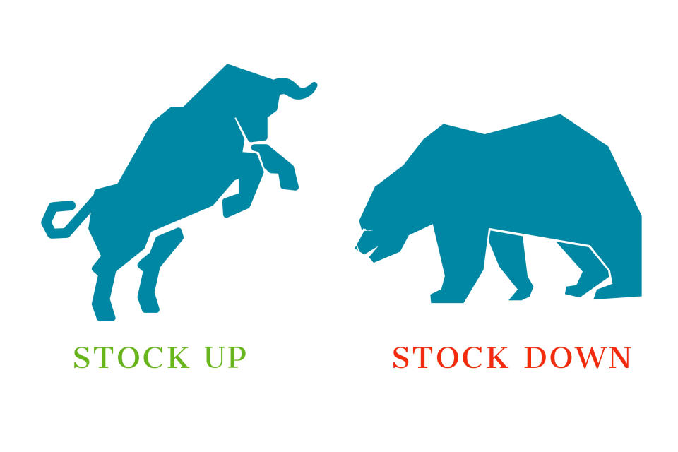 Stock market Bull and bear icon.