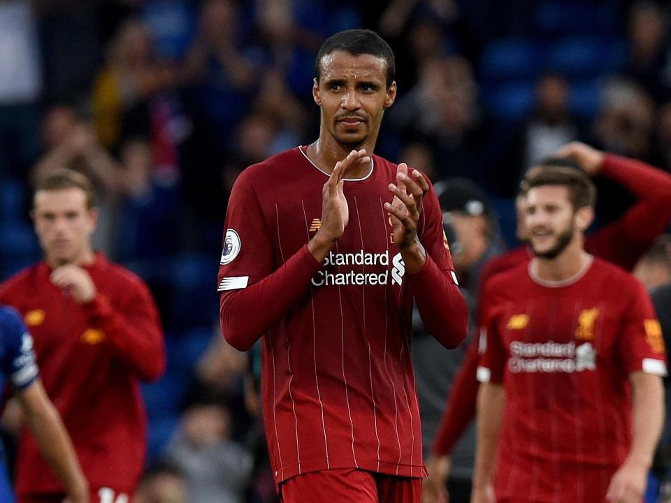 Joel Matip of Liverpool showing his appreciation to the fans: Liverpool FC via Getty Images