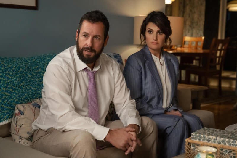 Adam Sandler and Idina Menzel play parents of a Bat Mitzvah. Photo courtesy of Netflix