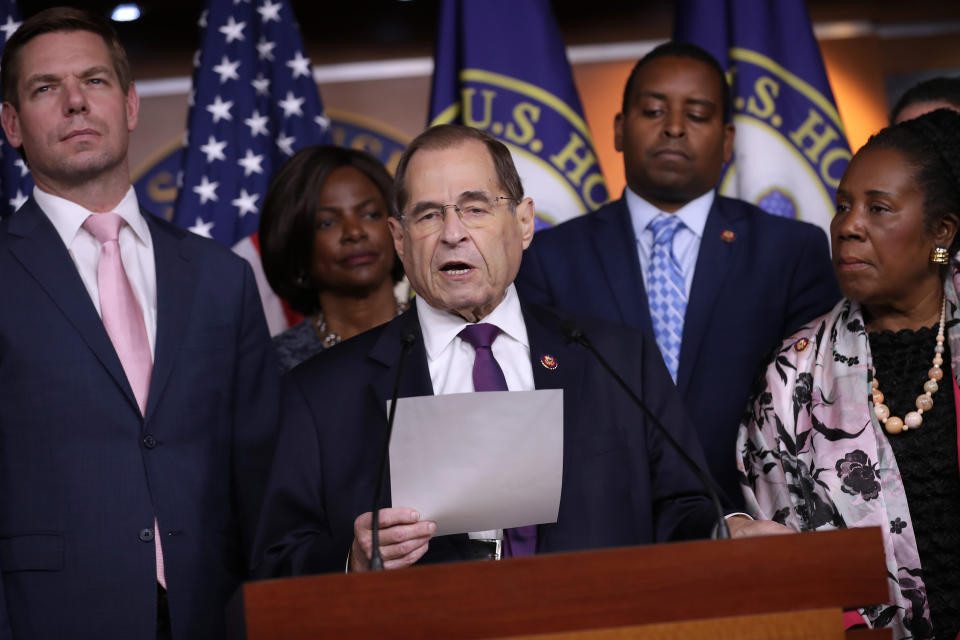 House Judiciary Committee Chair Jerrold Nadler (D-N.Y.) and other committee members explained how the committee was now invoking its impeachment power in a new court filing. (Photo: Chip Somodevilla via Getty Images)