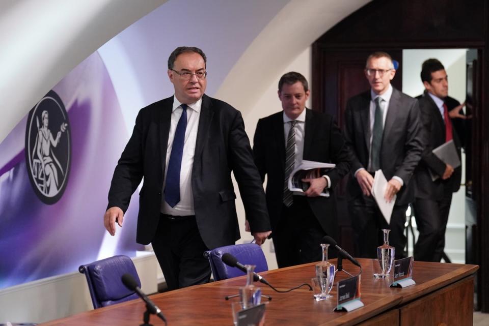 Andrew Bailey, left (Stefan Rousseau/PA) (PA Wire)