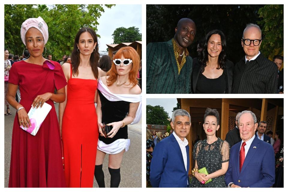 Serpentine summer party 2023: Zadie Smith, Katherine Waterston and Natasha Lyonne; Sir Ozwald Boateng, Bettina Korek and Hans Ulrich Obrist; Sadiq Khan, Lina Ghotmeh and Michael Bloomberg (Dave Benett)